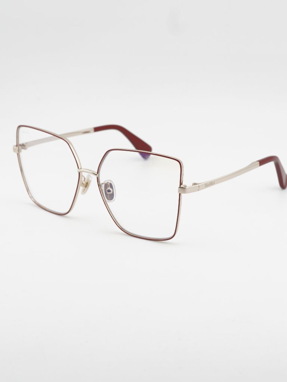 Max Mara MM5073-H-B 068 Eyeglasses Red 60mm Butterfly Frame, Blue Light Block